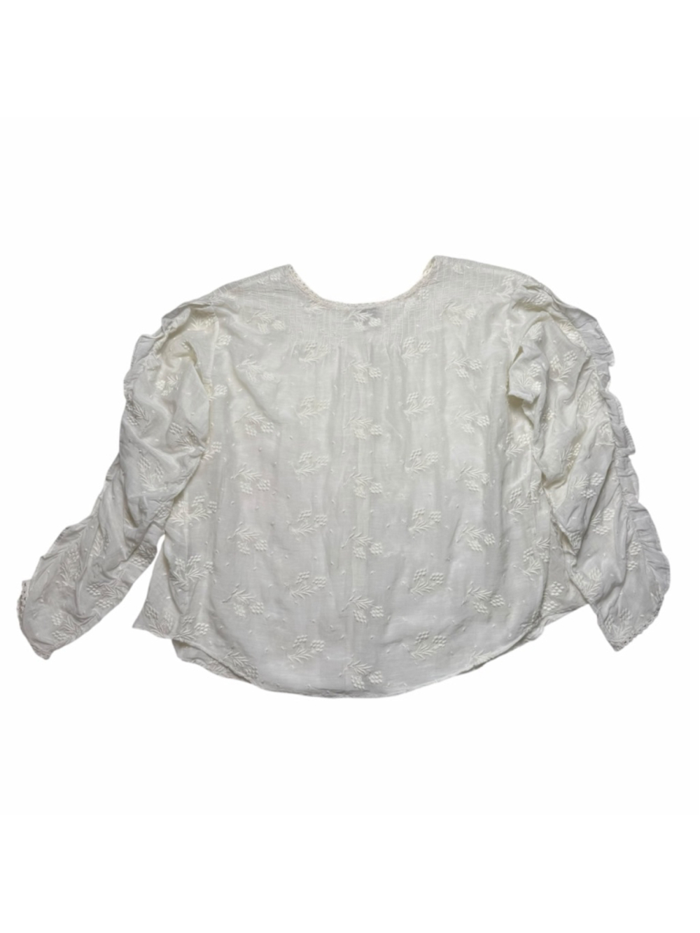 Anthropologie Talitha Women’sWhite Embroidered Blouse Small Boho Coquette Silk - Picture 3 of 9